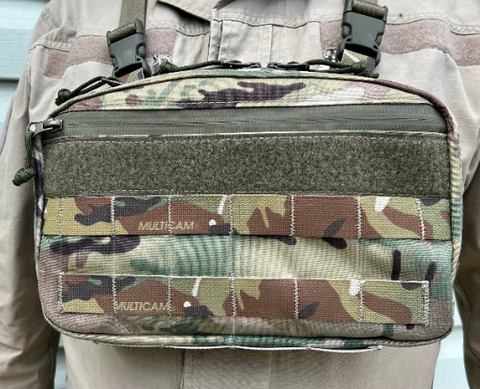 MILITARY CHEST PACK, Zipper Chest Bag, Cordura Tactical Gear Chest Pack With Adjustable Straps, Handmade Hiking Chest Bag